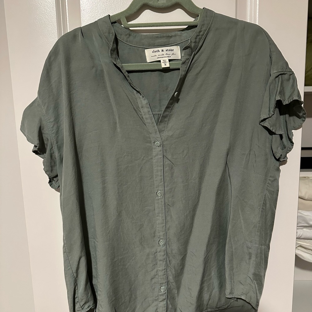 Anthropologie Cloth & Stone Olive Top